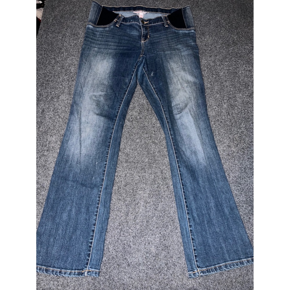 Isabel Maternity by Ingrid & Isabel Blue Boot Cut Jeans Size 10 Medium Wash